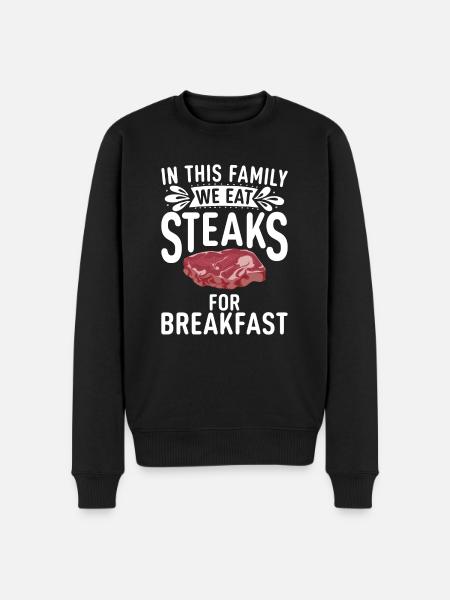 Steak Lover Steak Gift - Men's Premium Organic Jumper - black