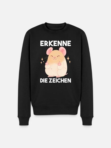 Erkenne Die Zeichen Hamster - Männer Premium Bio Pullover - Schwarz