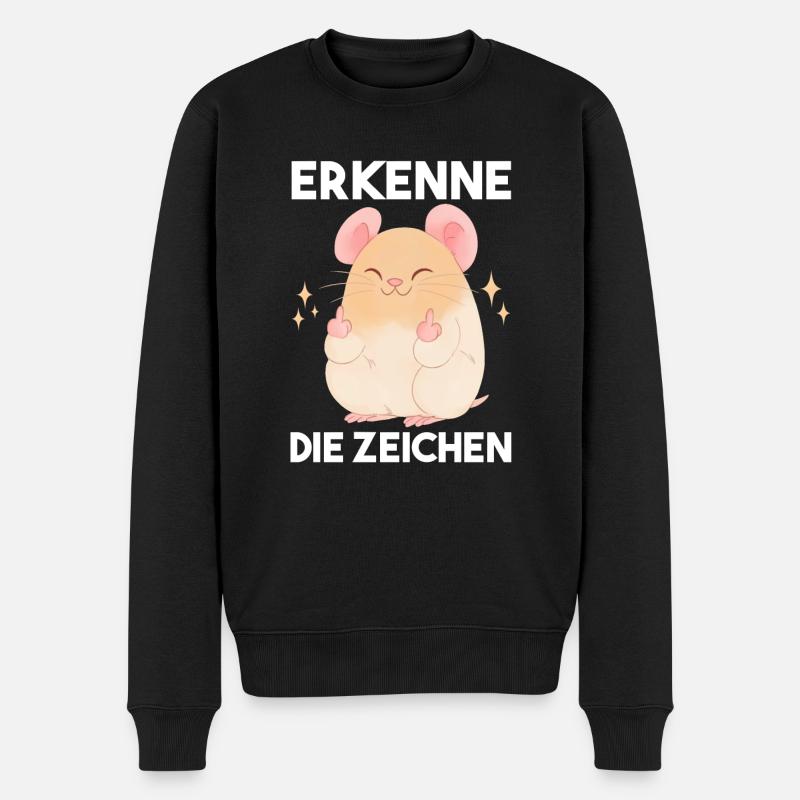 Erkenne Die Zeichen Hamster - Männer Premium Bio Pullover - Schwarz