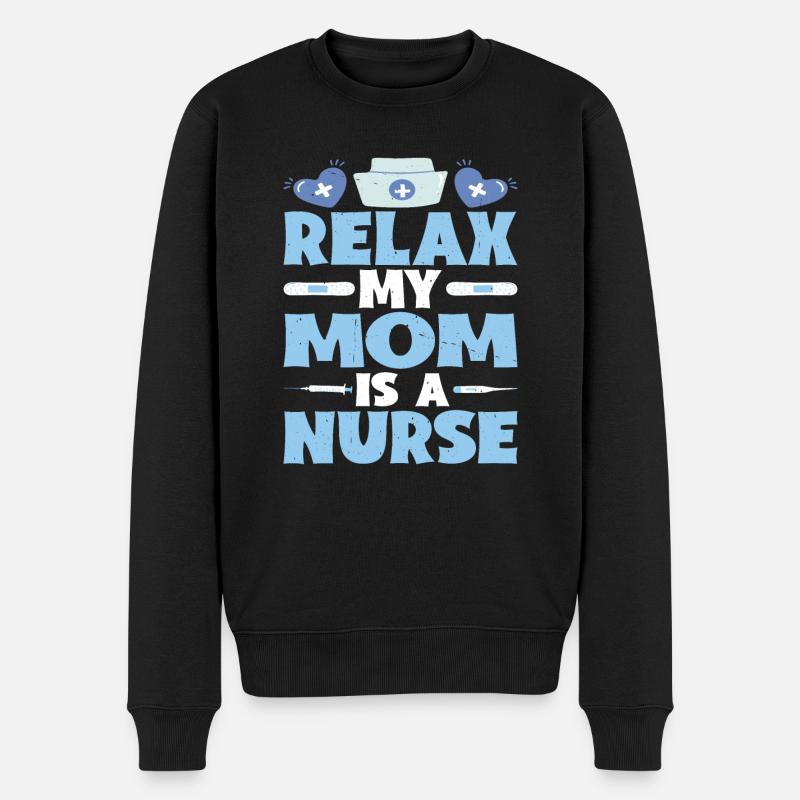 Détendez-vous ma mère est infirmière - Pull Premium bio Homme - noir