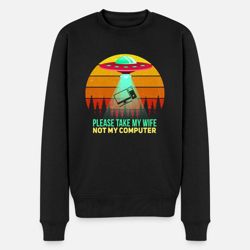 Witziger Zocker Programmierer Spruch - Männer Premium Bio Pullover - Schwarz