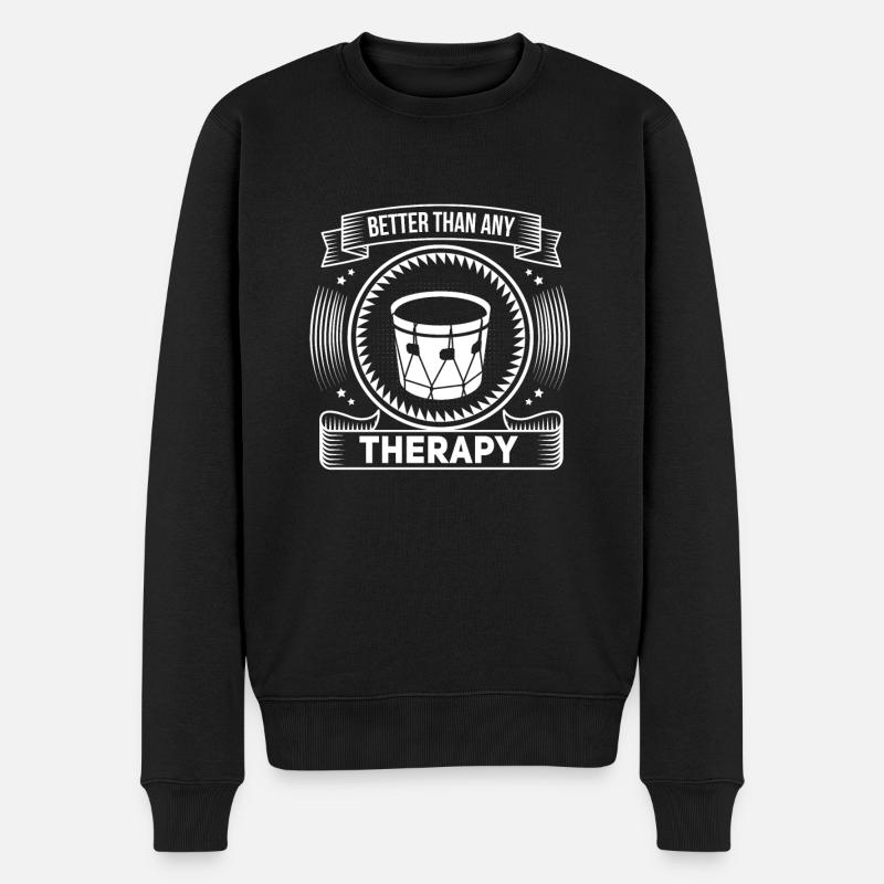 Witziges Trommler Trommel Spruch Motiv - Männer Premium Bio Pullover - Schwarz
