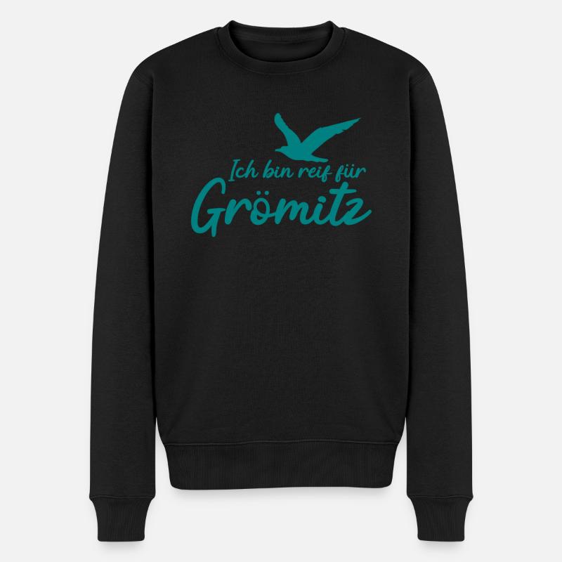 Grömitz - Männer Premium Bio Pullover - Schwarz