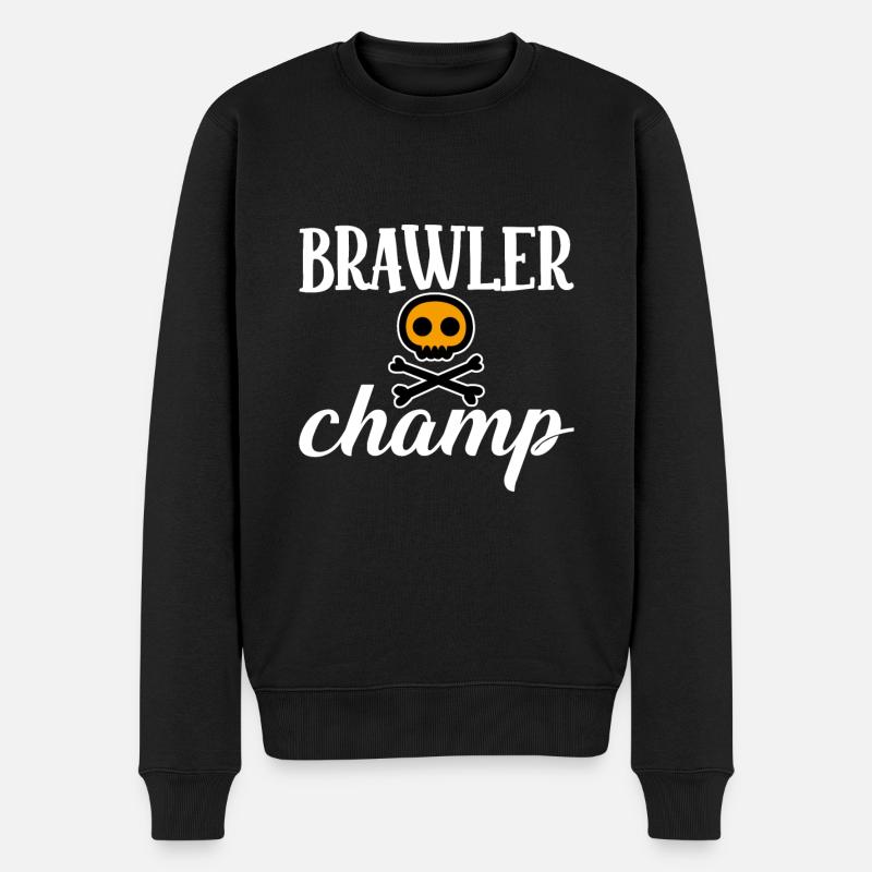 Brawler Champ 4 - Männer Premium Bio Pullover - Schwarz