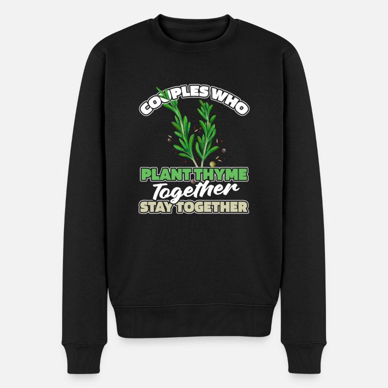Paire d’herbes de thym - Pull Premium bio Homme - noir