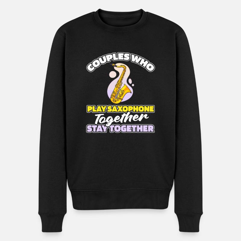 Saxophone Paire de Saxophones - Pull Premium bio Homme - noir