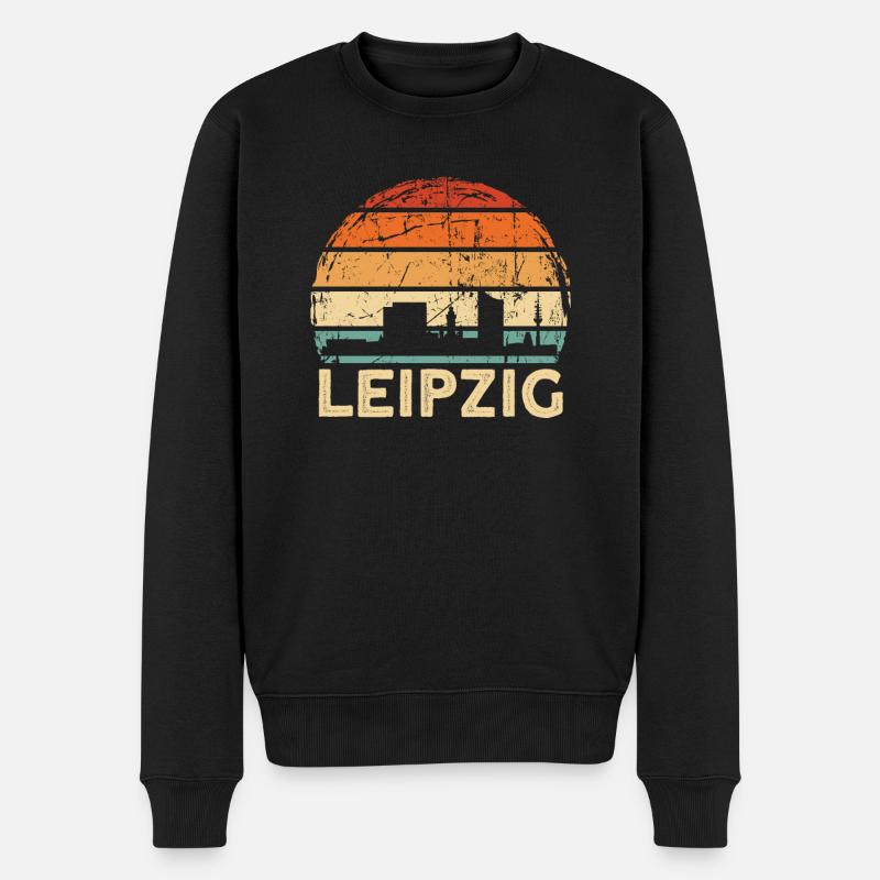 Leipzig - Männer Premium Bio Pullover - Schwarz