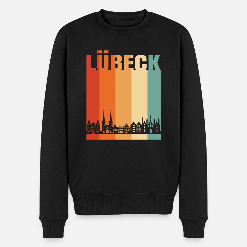 Lübeck - Männer Premium Bio Pullover - Schwarz