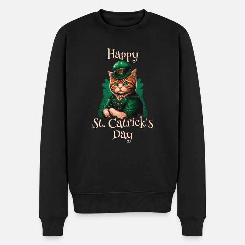 Happy St. Catrick's Day Patty - Männer Premium Bio Pullover - Schwarz