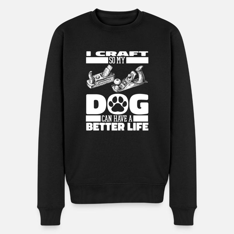 Handwerker Hund - Männer Premium Bio Pullover - Schwarz