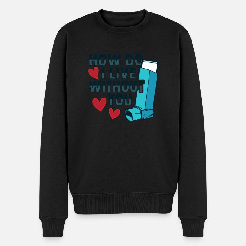 Albuterol Asthma Astmatiker - Männer Premium Bio Pullover - Schwarz