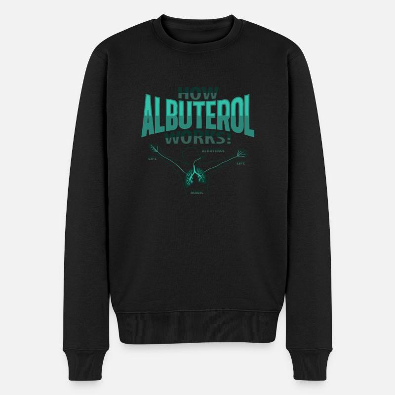 Albuterol Asthma Astmatiker - Männer Premium Bio Pullover - Schwarz