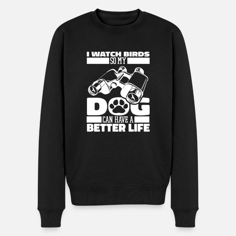 Chien ornithologue - Pull Premium bio Homme - noir