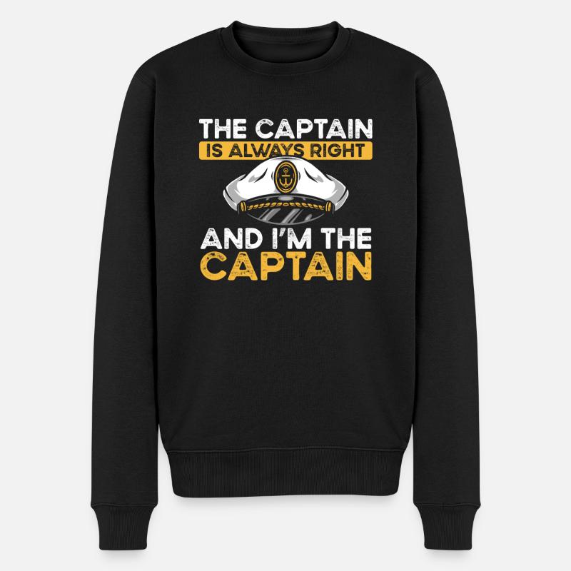 Le capitaine a toujours raison - Pull Premium bio Homme - noir