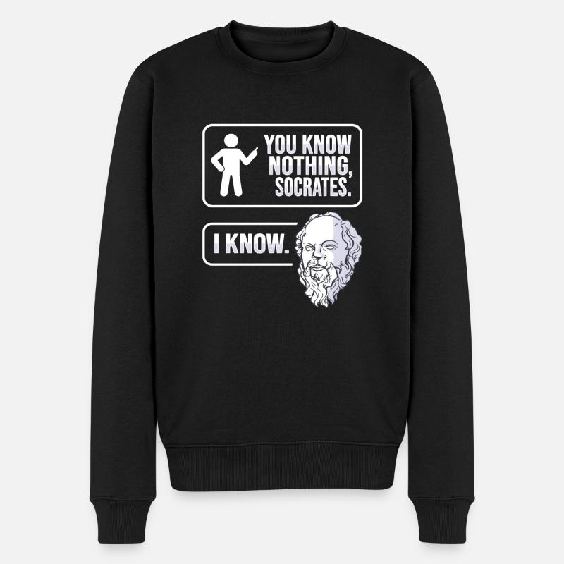 Socrates Philosophie - Männer Premium Bio Pullover - Schwarz