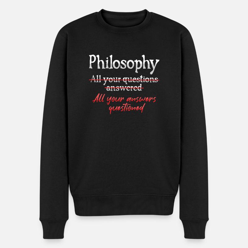 Philosophisches Frage - Männer Premium Bio Pullover - Schwarz