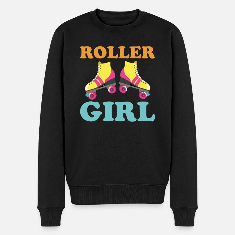 Roller Skating - Roller Girl - Männer Premium Bio Pullover - Schwarz
