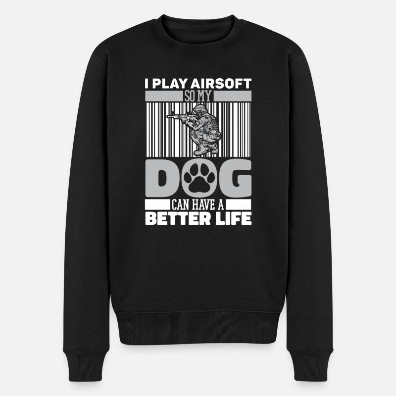 Airsoft Hund - Männer Premium Bio Pullover - Schwarz