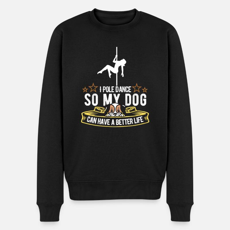 Pole Dancing Hund - Männer Premium Bio Pullover - Schwarz