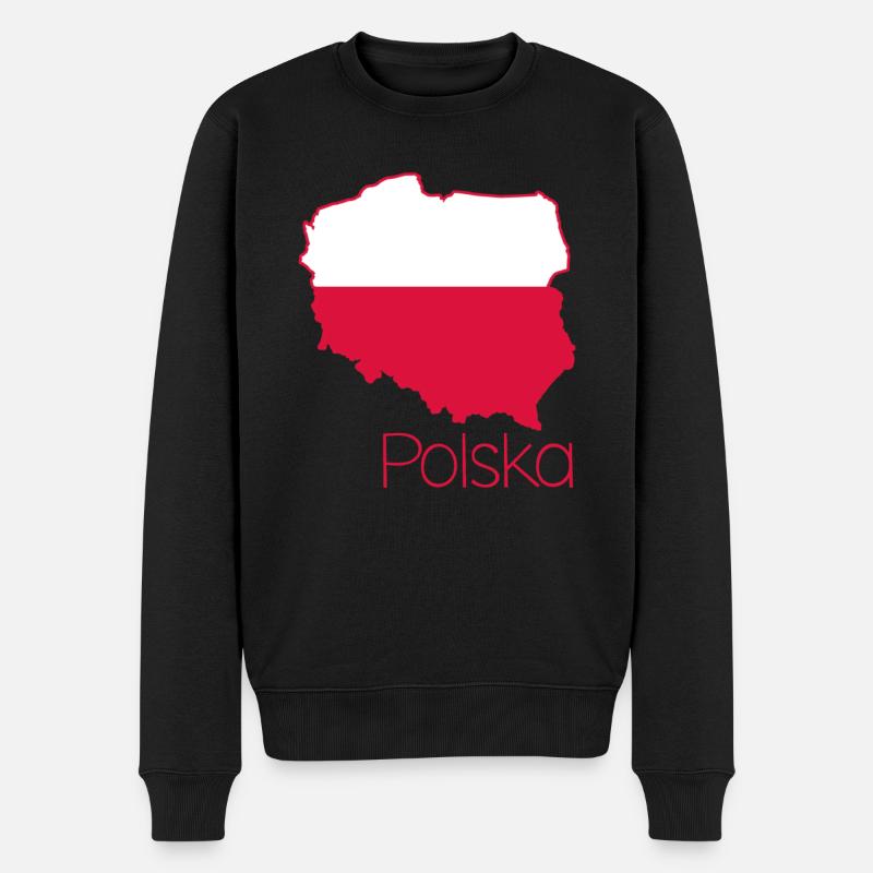 Polen Polnische Flagge Pole - Männer Premium Bio Pullover - Schwarz