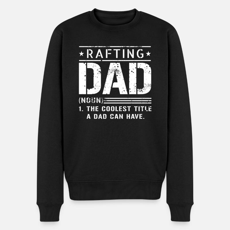 Coolster Papa Rafting - Männer Premium Bio Pullover - Schwarz