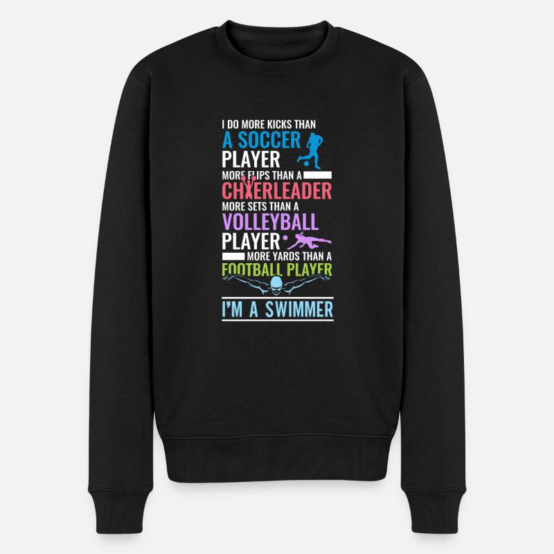 Nageurs amusants - Pull Premium bio Homme - noir