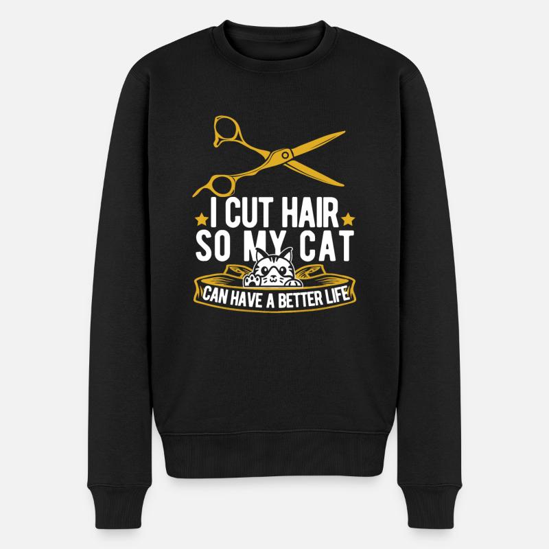 Barbier Barbershop Chat - Pull Premium bio Homme - noir