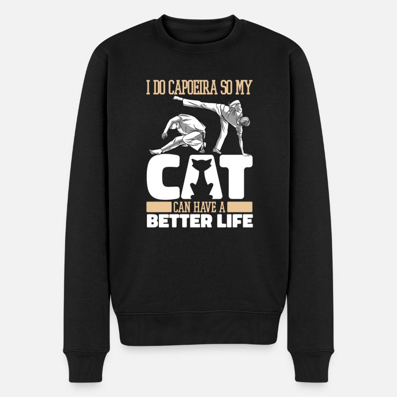 Capoeira Danse Martiale Chat - Pull Premium bio Homme - noir