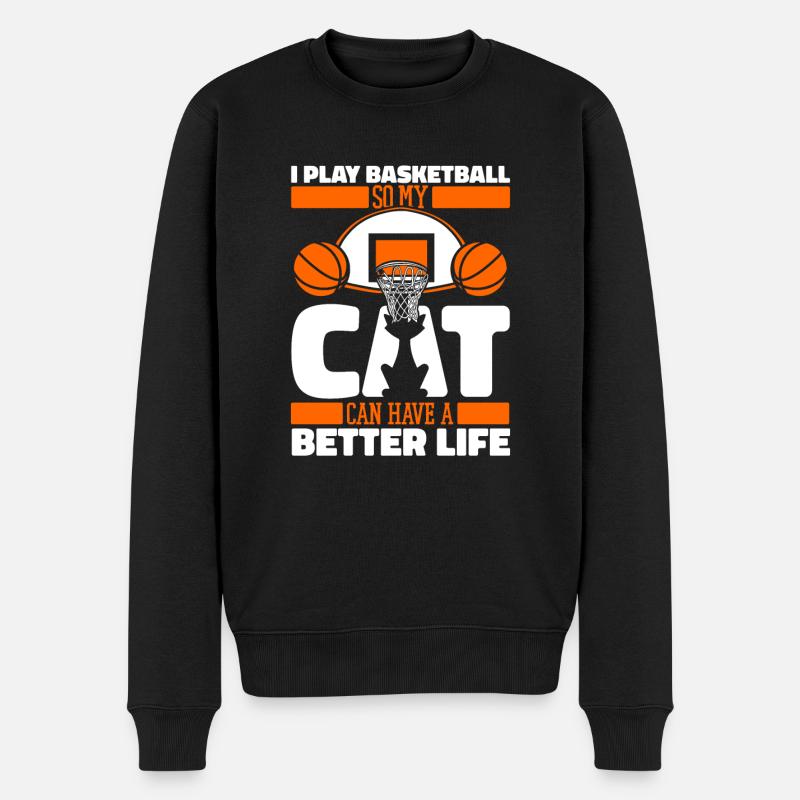 Basket-ball Chat de basket-ball - Pull Premium bio Homme - noir