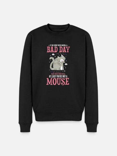 Funny Cat Pet Saying Design - Men's Premium Organic Jumper - black