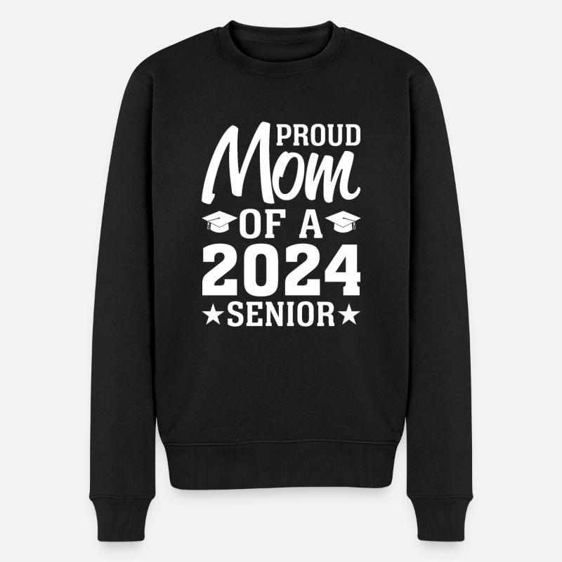 Lustige Stolze Mutter Eines Abschlussgeschenks - Männer Premium Bio Pullover - Schwarz