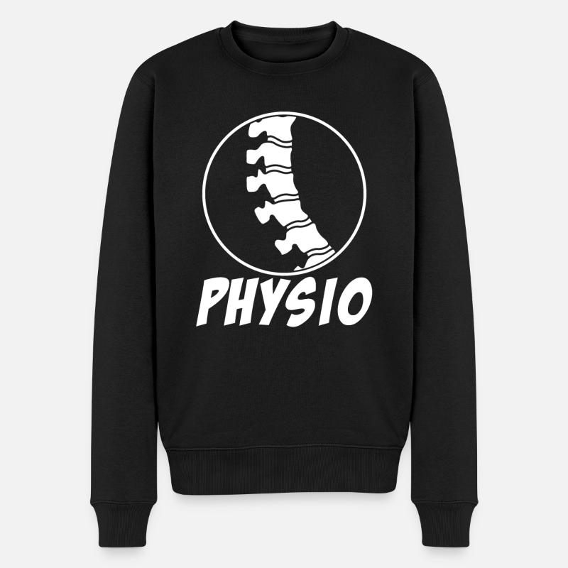 Physio Wirbelsäule Physiotherapeut - Männer Premium Bio Pullover - Schwarz