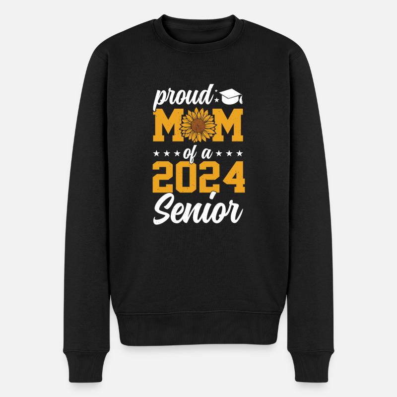 Lustige Stolze Mutter Eines Abschlussgeschenks - Männer Premium Bio Pullover - Schwarz