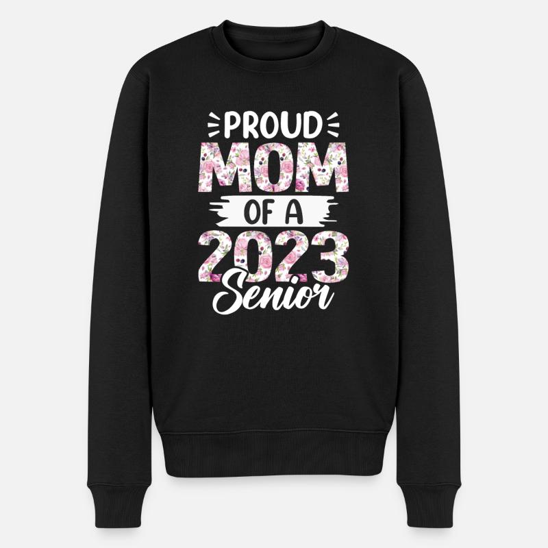 Lustige Stolze Mutter Eines Abschlussgeschenks - Männer Premium Bio Pullover - Schwarz