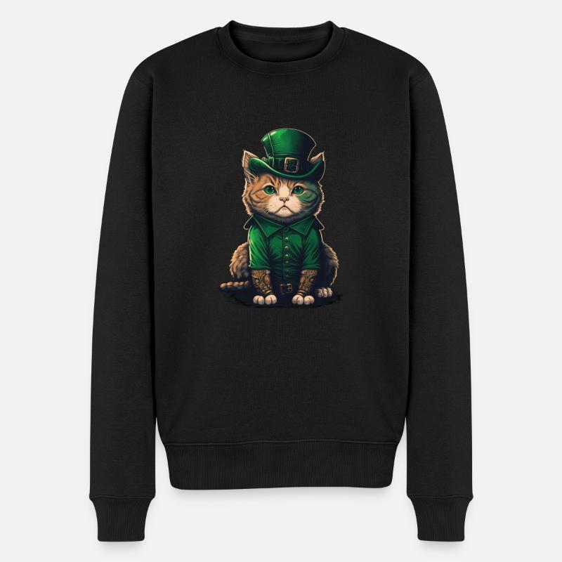 Chat St. Patty - Pull Premium bio Homme - noir