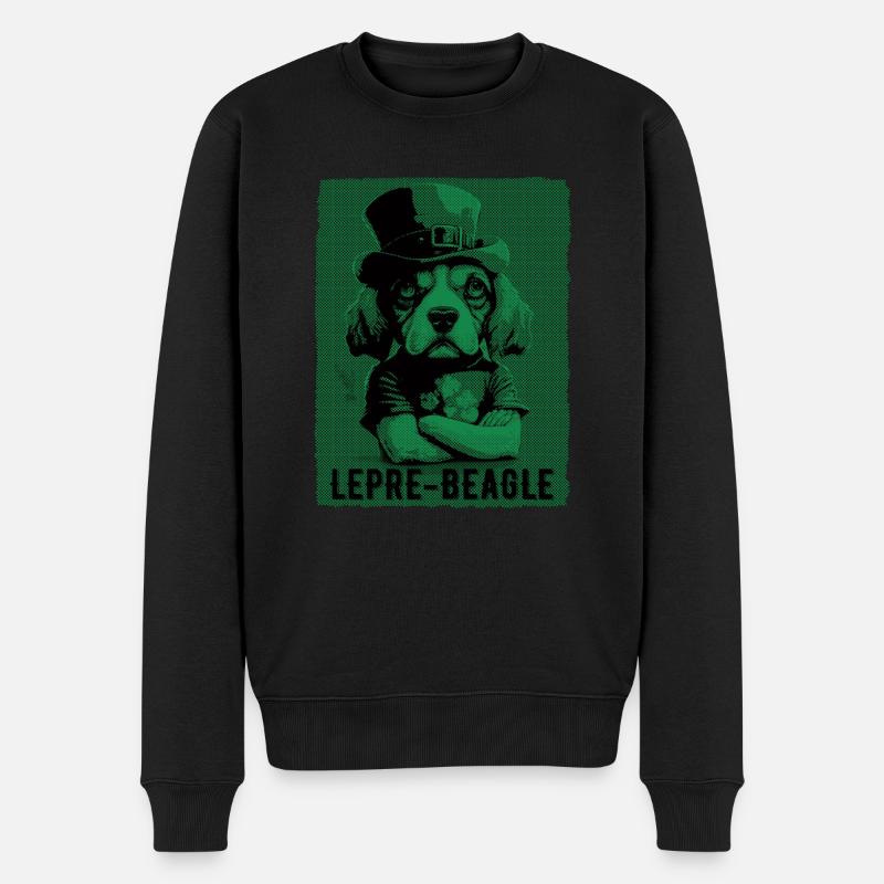 Lepre-Beagle Dog St. Patty - Pull Premium bio Homme - noir