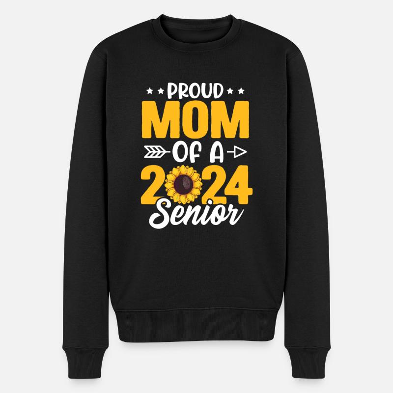 Lustige Stolze Mutter Eines Abschlussgeschenks - Männer Premium Bio Pullover - Schwarz