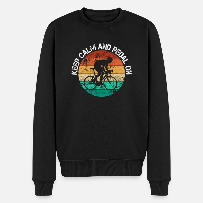 Retro Fahrrad lustiger Radfahrender Radfahrer - Männer Premium Bio Pullover - Schwarz