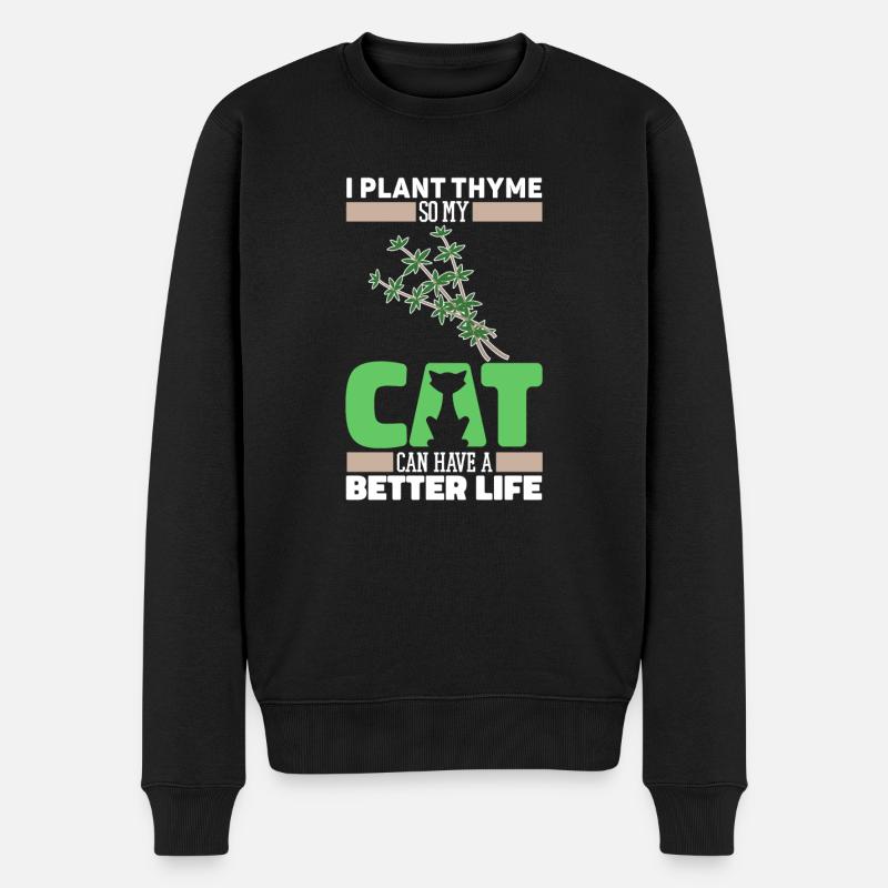 Thym Herb Cat - Pull Premium bio Homme - noir