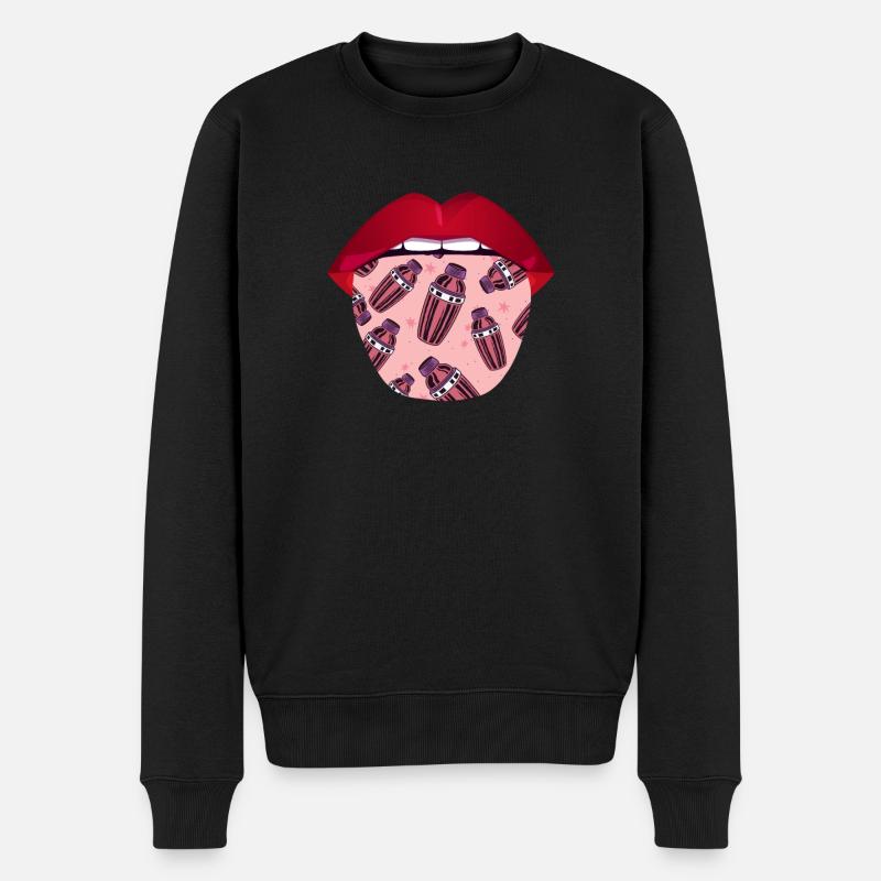 Barkeeper Bartender Zunge - Männer Premium Bio Pullover - Schwarz