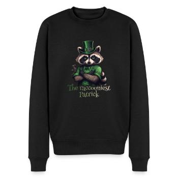 The raccooniest Patrick Raccoon St. Patty - Men's Premium Organic Jumper - black - Front - Nico (187cm)