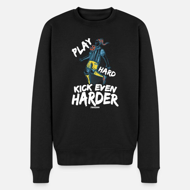 Fussball Mädchen Fussballmannschaft - Männer Premium Bio Pullover - Schwarz