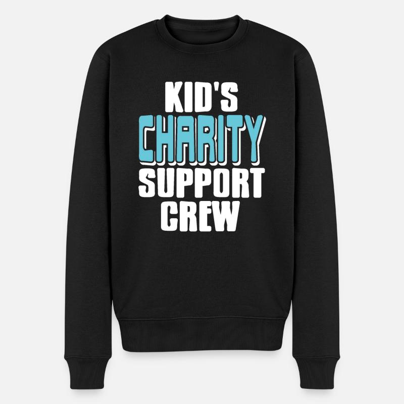 Kid's Charity Support Crew Cool Retro Charity - Männer Premium Bio Pullover - Schwarz
