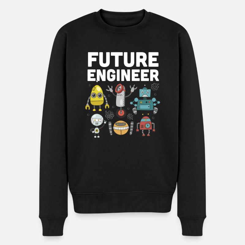 Roboter - Männer Premium Bio Pullover - Schwarz