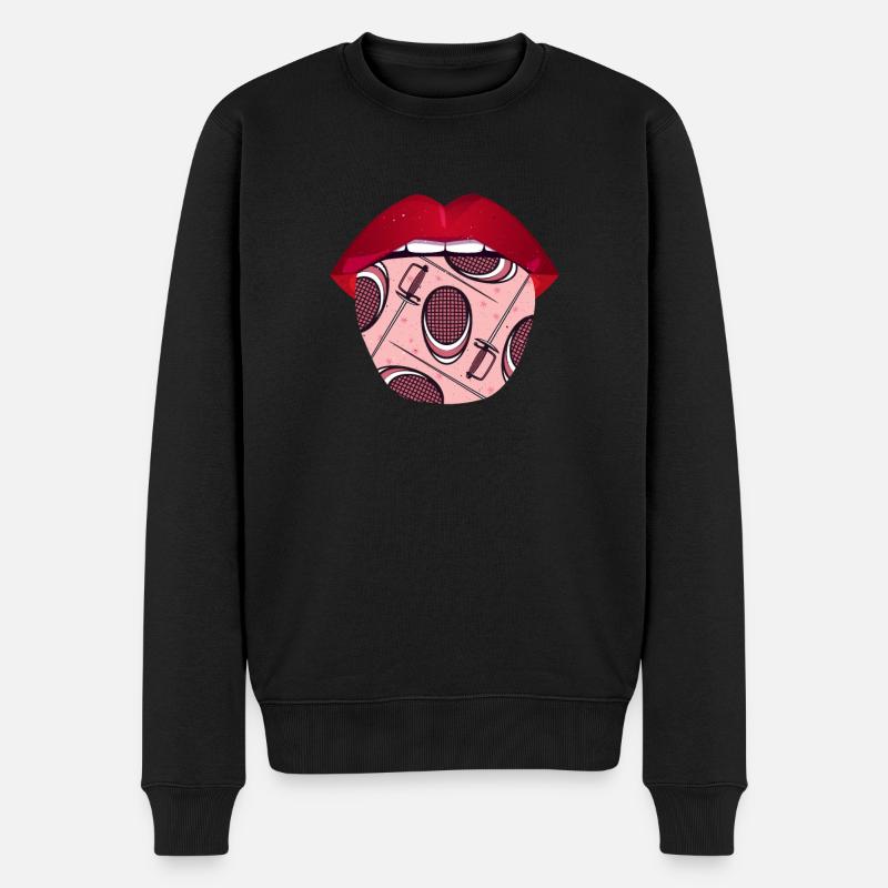 Fechten Fechter Zunge - Männer Premium Bio Pullover - Schwarz