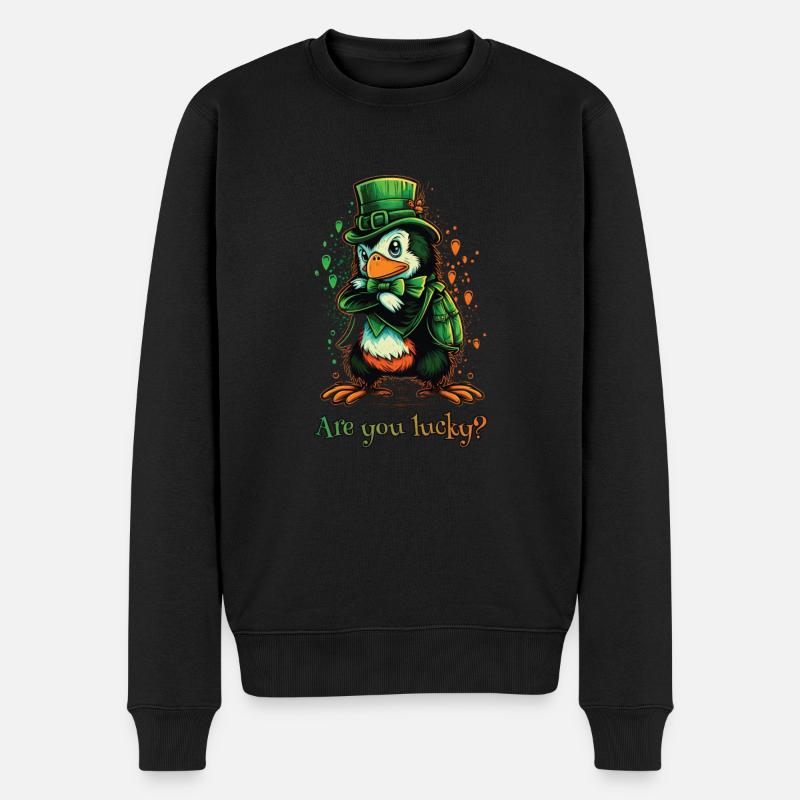 Êtes-vous heureux? Penguin St. Patty - Pull Premium bio Homme - noir