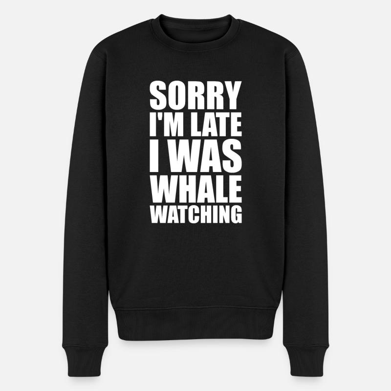 Un observateur de baleines dit que les baleines aiment les baleines à bosse - Pull Premium bio Homme - noir
