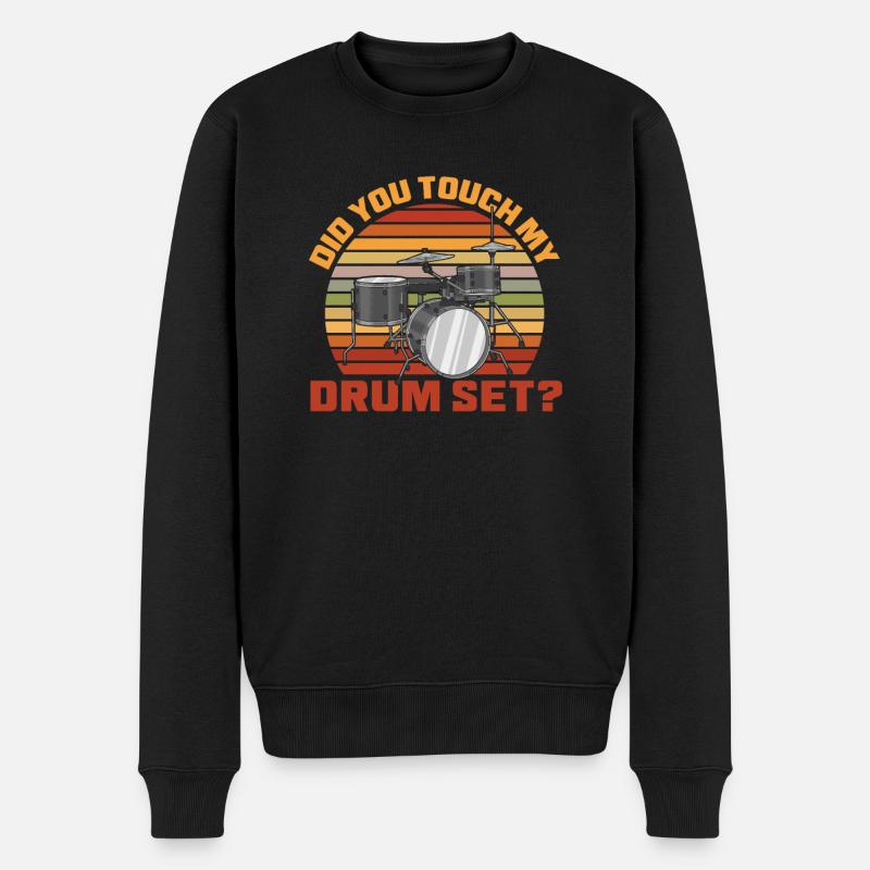 Schlagzeug Schlagzeuger Geschenk - Männer Premium Bio Pullover - Schwarz