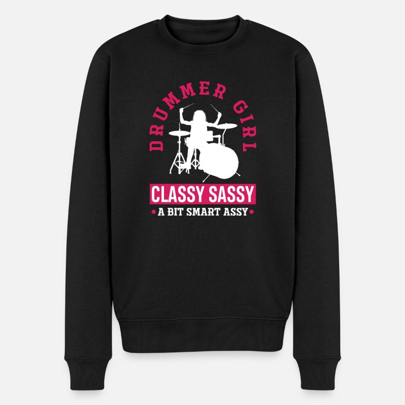 Girl Drums Drummer Gift - Pull Premium bio Homme - noir