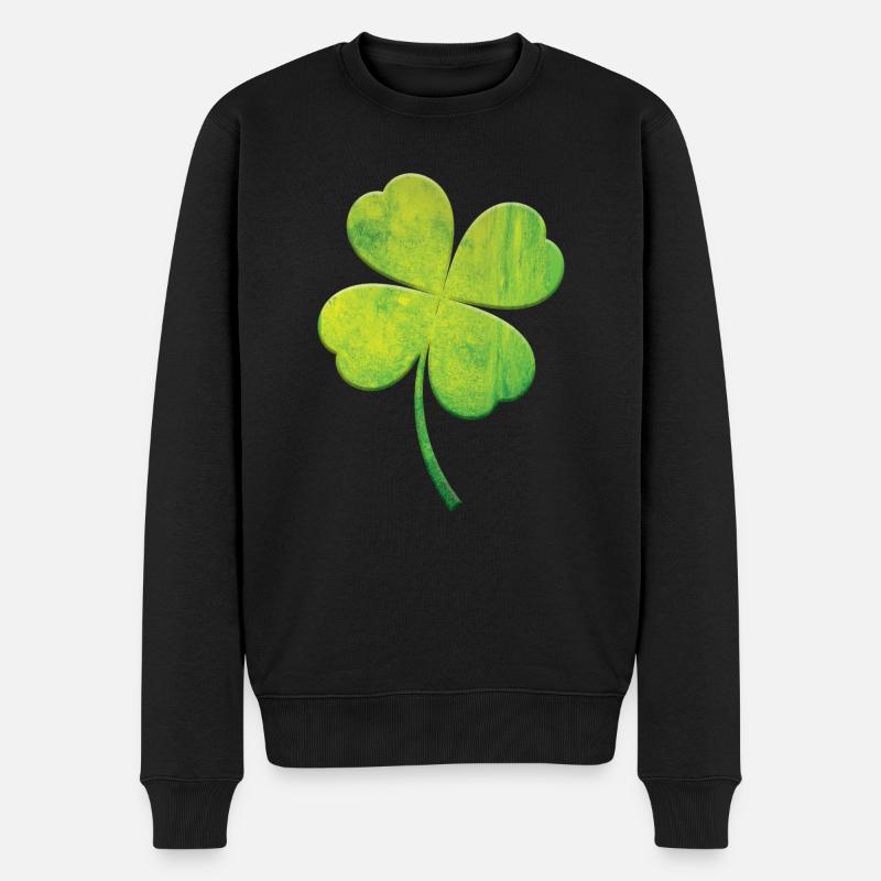 Teinture Trèfle Chance Joyeuse Saint-Patrick - Pull Premium bio Homme - noir